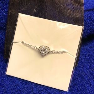 “Diamond” gem  Necklace with faux diamond